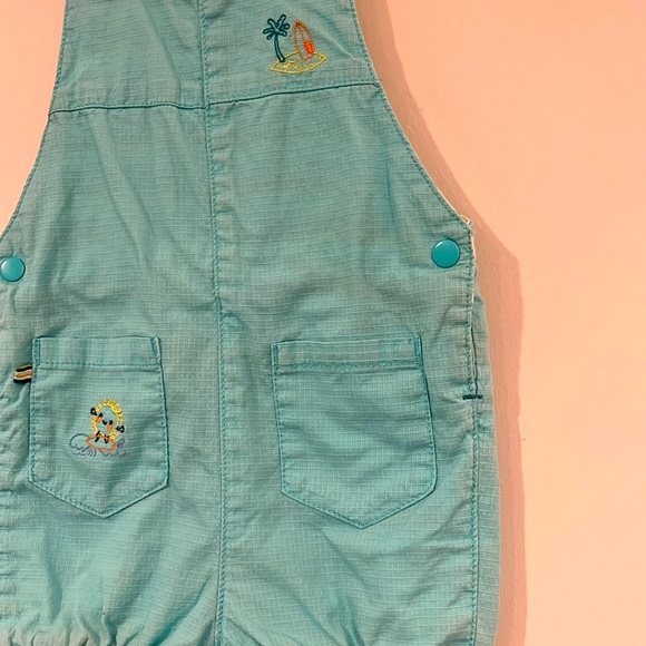 SERGENT MAJOR Infant Overalls Shorts Blue Cotton Unisex Ocean Sun Embroidered - Picture 4 of 8